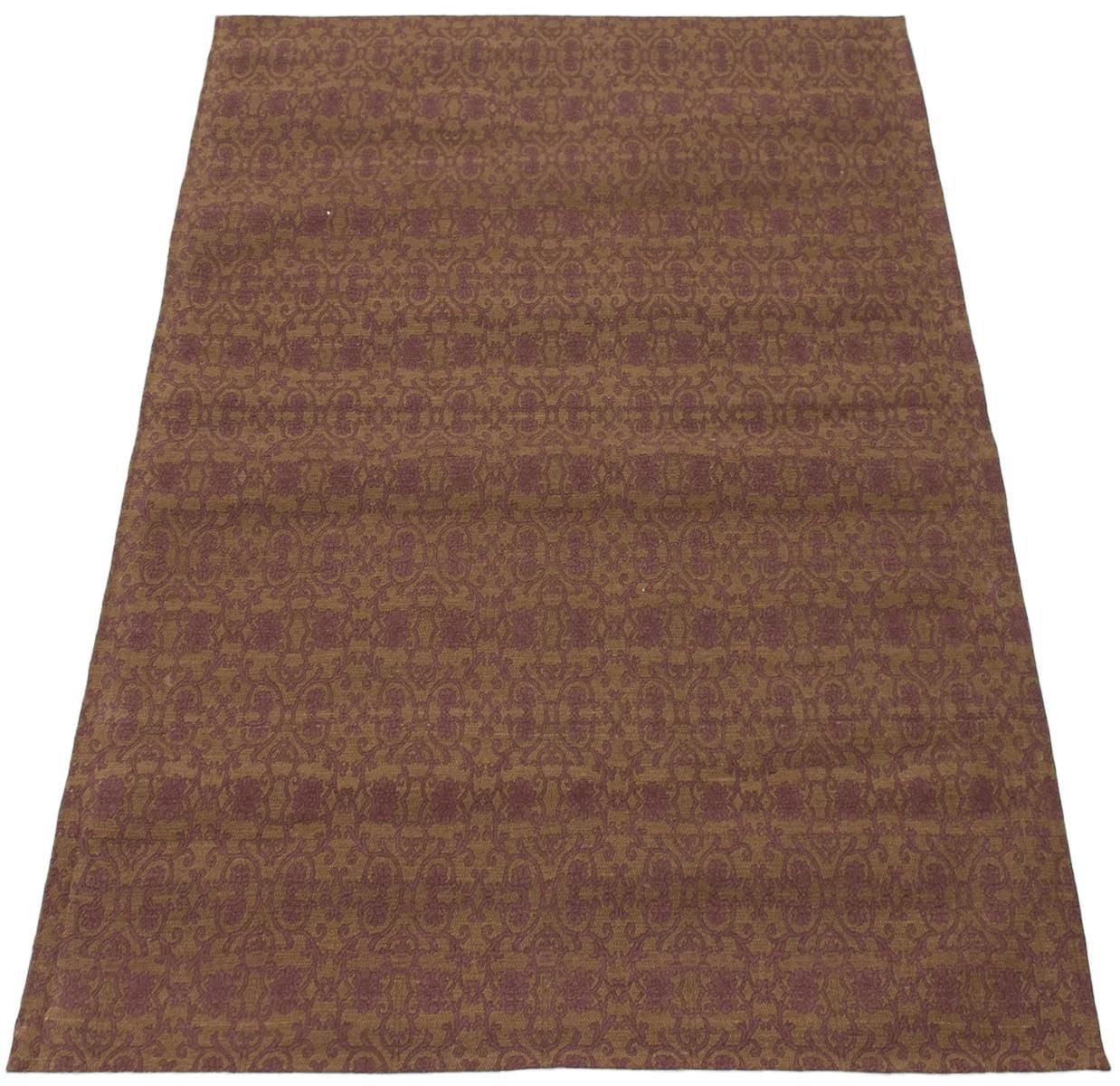 ECARPETGALLERY 4'7" x 6'8" Transitional Collage Handmade Area Rug for Living Room, Dining Room and Bedroom in Brown