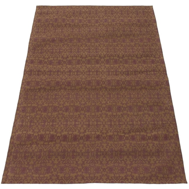 ECARPETGALLERY 4'7" x 6'8" Transitional Collage Handmade Area Rug for Living Room, Dining Room and Bedroom in Brown