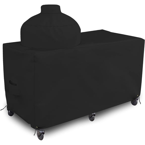 COVERS&ALL Big Egg Grill Outdoor Patio Covers 18 Oz Waterproof - 100% UV & Weather Resistant PVC Coated Patio Furniture Covers with Air Pockets & Drawstring for Snug fit (60" L x 27" W x 56" H, Black)