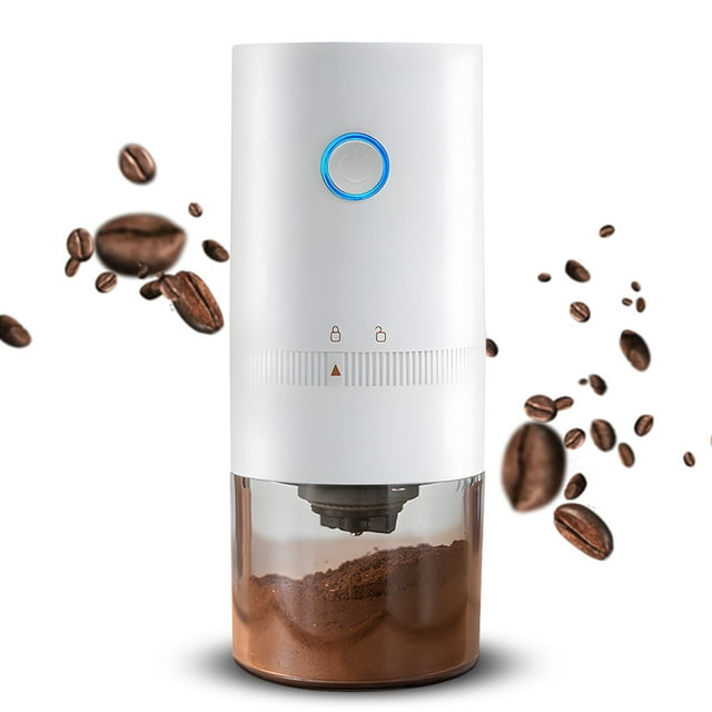Portable Electric Coffee Grinder Ceramic Blade Coffee Grinder USB Rechargeable Coffee Bean Grinder with Multiple Grinding Settings with Cleaning Brush for Coffee Espresso Latte Mocha