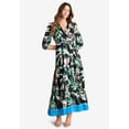 thumbnail image 5 of Roaman's Women's Plus Size Blouson Sleeve Faux Wrap Maxi Dress, 5 of 6