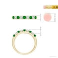 thumbnail image 4 of ANGARA Natural Shared Prong Emerald and Diamond Half Eternity Ring in 14K Yellow Gold for Women (Size-2.5mm) | May Birthstone, Birthday, Anniversary, Jewelry Gift for Women | Natural Emerald Ring, 4 of 8