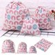 thumbnail image 2 of Bolsa de almacenamiento de lino y algodón con cordón ajustable, organizador para ropa interior, juguete de regalo, M, rosa, 2 of 5