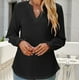 thumbnail image 3 of Camisa de manga larga para mujer, blusa tipo túnica con cuello en V, camisa de encaje de moda, 3 of 5