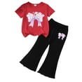 thumbnail image 4 of Leey-World Little Kids 2 Piece Outfits Baby Girls Summer Short Sleeve T-Shirts and Pants Set Fashion Clothing Sets Girls School Clothes 3T 4T 5T 6T 7T(P,3-4 Years), 4 of 4