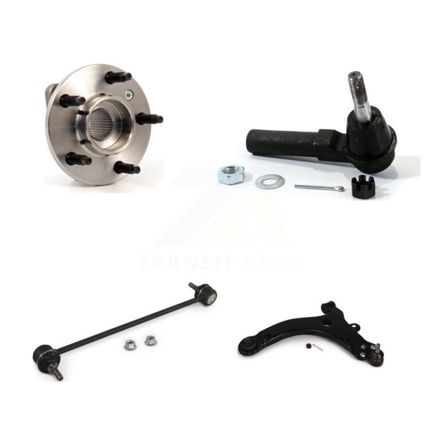 Transit Auto Ensemble de Roulement de Moyeu avant Gauche Bras de Commande Inférieur avec Rotule Tige de Liaison Extérieure et Kit de Stabilisation pour Voiture Pontiac Grand Prix Non-ABS K77-101502