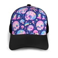 thumbnail image 3 of Naloa colorful Skull mushroom rainbow Adult adjustable Print Baseball Hat, Patchwork curved brim baseball capfor Men and Women, One Size, 3 of 5