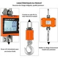 thumbnail image 4 of Báscula electrónica de gancho de 1000 kg, pantalla digital LCD retroiluminada, cambio de unidad en kg/lb, retención de datos, tara, cero, transparente, naranja (sin batería), 4 of 5