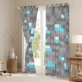 thumbnail image 3 of Homewish Cartoon Game Player Black Out Curtains for Boys, Grey Blue Pixelate Miner Curtains Pack of 2 (42x63 Each), Checkered Plaid Bedroom Curtains, Living Room Curtains Decor, 3 of 6
