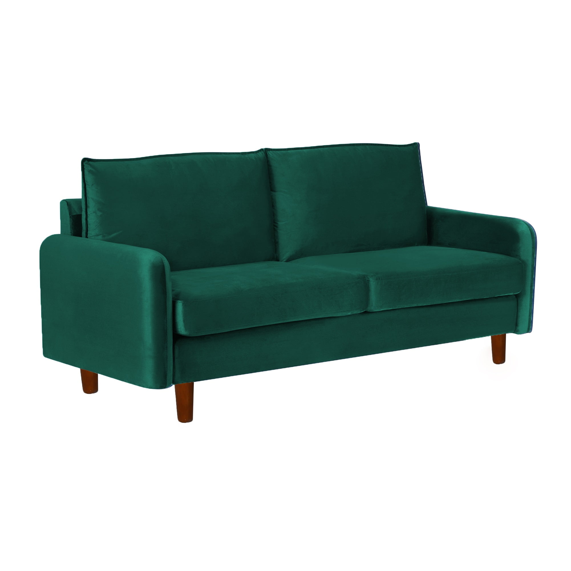 Private Jungle Mid Century Modern Velvet Loveseat Sofa with Wood Legs for Small Spaces (Green) Private Jungle Mid Century Modern Velvet Loveseat Sofa with Wood Legs for Small Spaces (Green)