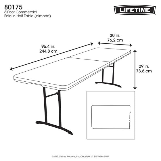 Lifetime 8 Fold In Half Table Almond 80175
