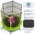 thumbnail image 6 of Costway 55" Kids Trampoline Bouncing Jumping Mat Recreational Trampoline W/Enclosure Net Green, 6 of 12