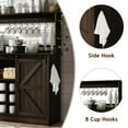 thumbnail image 4 of DreamCurship 55”Farmhouse Coffee Bar Cabinet, Sideboard Buffet Cabinet with 2 Doors, Kitchen Storage Cabinet with 12 Wine Racks & 8 Cup Hooks for Kitchen, Dining Room, Dark Oak, 4 of 7