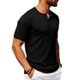 thumbnail image 5 of GrmtClth Men's Ribbed Henley T Shirt 2026 Short Sleeve Slim Fit Soft Stretch Casual Daily Wear Fashion Tee Tops Black L, 5 of 5