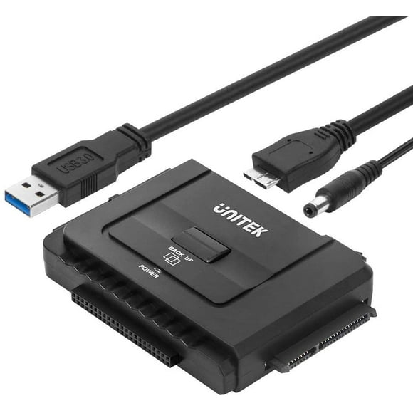 Unitek Kit Adaptateur de Disque Dur Externe USB 3.0 vers IDE et SATA Converter pour Disque Dur Universel 2.5/3.5 HDD/SSD,