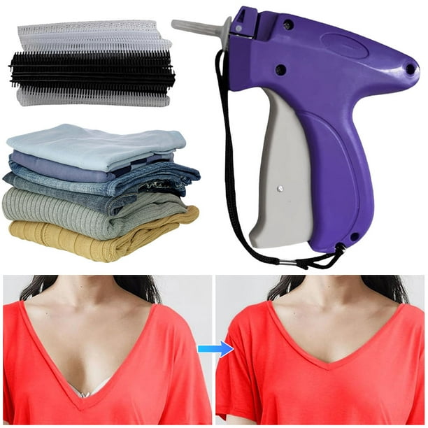 Fijador Rápido Prendas para Máquinas Coser Pistola para Anudar Colchas Pistola Microcostura Mini Pistola para Dobladillos para Prendas Herramienta Costura Microetiquetas para Prendas (púrpura 50 Mm)