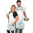 thumbnail image 3 of Blue Flower Bib Apron with Pocket Extra Long Aprons Waterproof Bib Apron for Couple Bride Mrs Mr Cooking Aprons for Kitchen Cool BBQ Grilling (Set Of 2), 3 of 7
