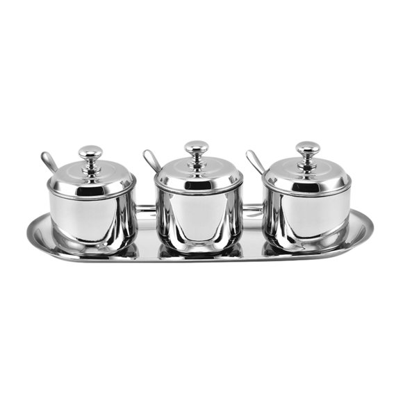 Caja de condimentos dividida, bandeja para servir, azucarero, multifuncional, 3 rejillas con Estilo B