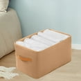 thumbnail image 3 of Yooshoverk Steel Frame Storage Cube - Collapsible Fabric Bin for Clothes Toys - Organizer Box - Closet Shelf Dorm Essential (Khaki), 3 of 6