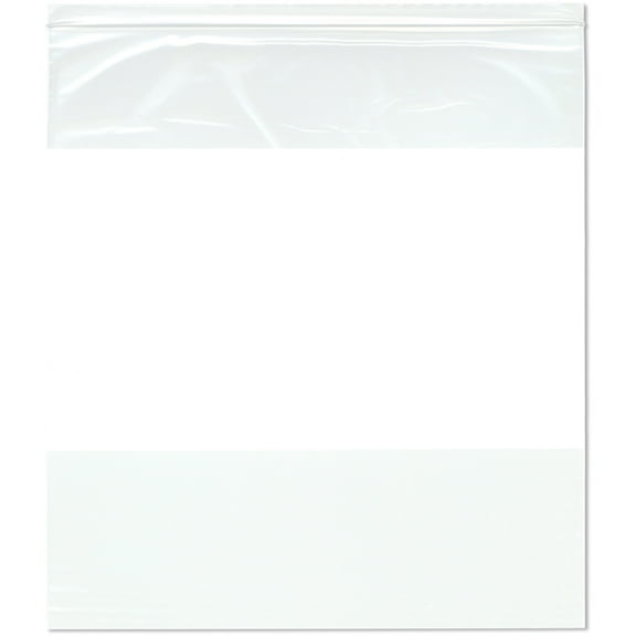 Plymor 18" x 20" (Pack of 100), 2 Mil White-Block Zipper Reclosable Plastic Bags