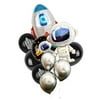10Pcs Outer Space Party Balloons Boy Birthday Baby Shower Chrome Silver Black Galaxy Astronaut Airship Space Theme Baby Shower Party Supplies Decoration