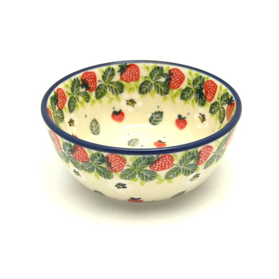 Polish Pottery Bowl - Ice Cream/Dessert - Strawberry Field