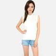 thumbnail image 4 of Women's Sleeveless Knit Sweater Top with Fringe Shoulder Detail - X Large, White, 4 of 7