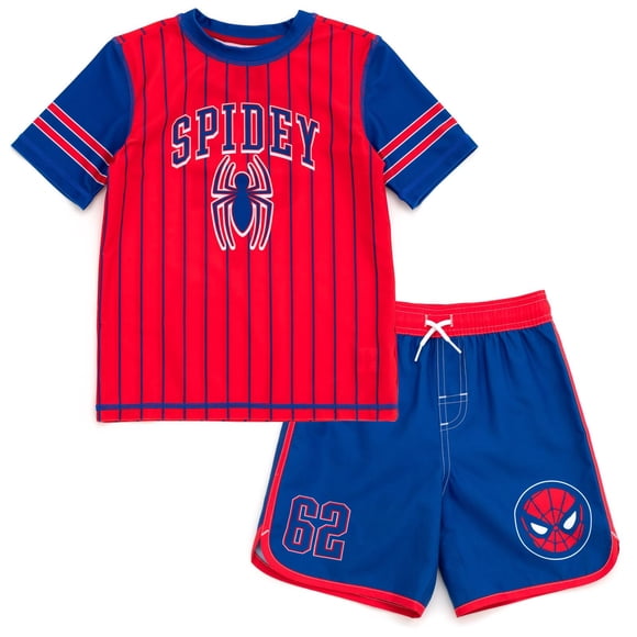 Conjunto de Camiseta Antirrozaduras UPF 50+ para Niños Pequeños Marvel Spider-Man Talla 5T