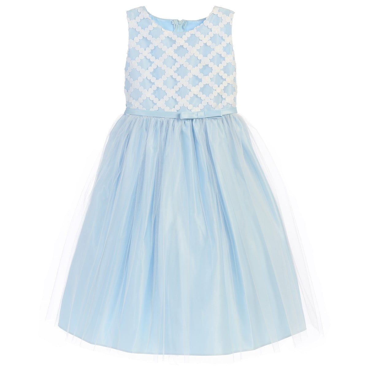 Sweet Kids Little Girls Blue Cross Hatch Satin Tulle Easter Dress 2T