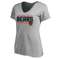 thumbnail image 2 of Women's Heather Gray Chicago Bears Iconic Collection On Side Stripe V-Neck T-Shirt, 2 of 3