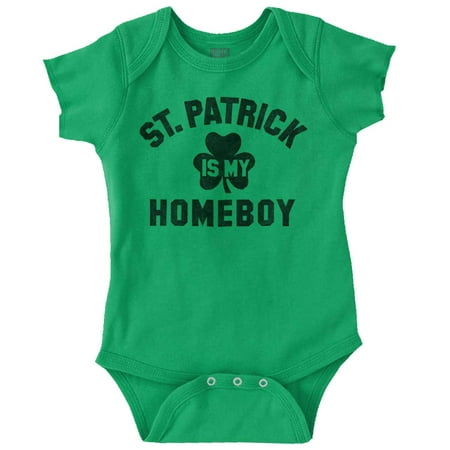 

Funny Irish St. Patrick is My Homeboy Romper Boys or Girls Infant Baby Brisco Brands 18M