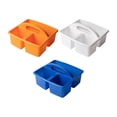 thumbnail image 1 of Cesta organizadora de almacenamiento artesanal perfecl 3 piezas soporte divisor caja rejilla múltiple con asa compartimento escritorio Caddy maquillaje costura Azul Naranja Blanco, 1 of 8