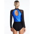thumbnail image 5 of MSemis Women's Gymnastic Leotard Bodysuit Tops Dance Costume Royal Blue XXL, 5 of 6