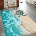 thumbnail image 2 of Teal Sea Turtle 3x5 Area Rugs for Living Room, Beach Ocean Wave Summer Coastal Non Slip Floor Mat Washable Low-Profile Indoor Carpet for Bedroom, Dining Room, Bathroom, 2 of 9