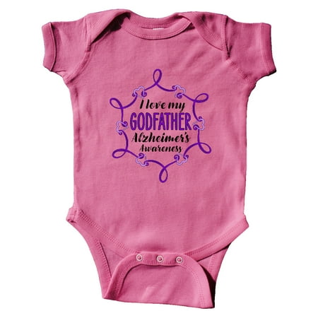 

Inktastic I Love My Godfather Alzheimer s Awareness with Purple Hearts Gift Baby Boy or Baby Girl Bodysuit