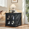 thumbnail image 4 of Nightstand with Charging Station Modern End Side Table with Storage Cabinet & USB Ports & Power Outlets for Bedroom Living Room, Black, 4 of 6