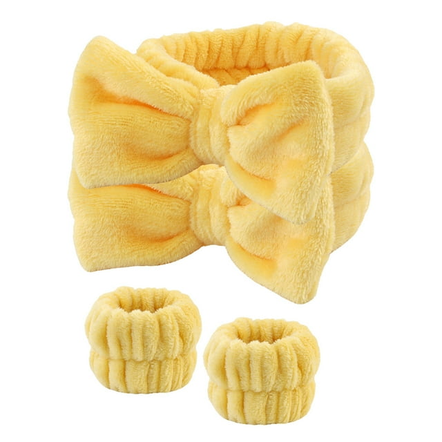 Muñequeras y diademas de 4 piezas para lavarse la cara Maquillaje para mujeres y niñas para evitar derrames de líquidos