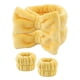 thumbnail image 1 of Puños de pulsera con diadema de 4 piezas para lavarse la cara. Las mujeres y las niñas se maquillan para evitar derrames de líquidos., 1 of 6