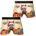 thumbnail image 3 of Merry Christmas Santa Boston Terrier Scarf Twinkling Lights Xmas Holiday All Over Print Boxer Briefs Underwear for Men Dad Gentleman Dog Lover Gifts - 00022, 3 of 6