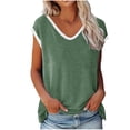 thumbnail image 1 of Débardeur pour Femmes, Mode Décontractée Imprimé Manches Courtes Col Rond Blouses Chemises, 1 of 7