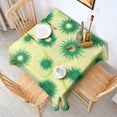 thumbnail image 2 of Green Yellow Dandelion Pattern Square Tablecloth,Waterproof Square Table Cover,Wipeable Spillproof Washable Table Cover for Home Kitchen Party Decor 42"X42"(107x107cm), 2 of 6