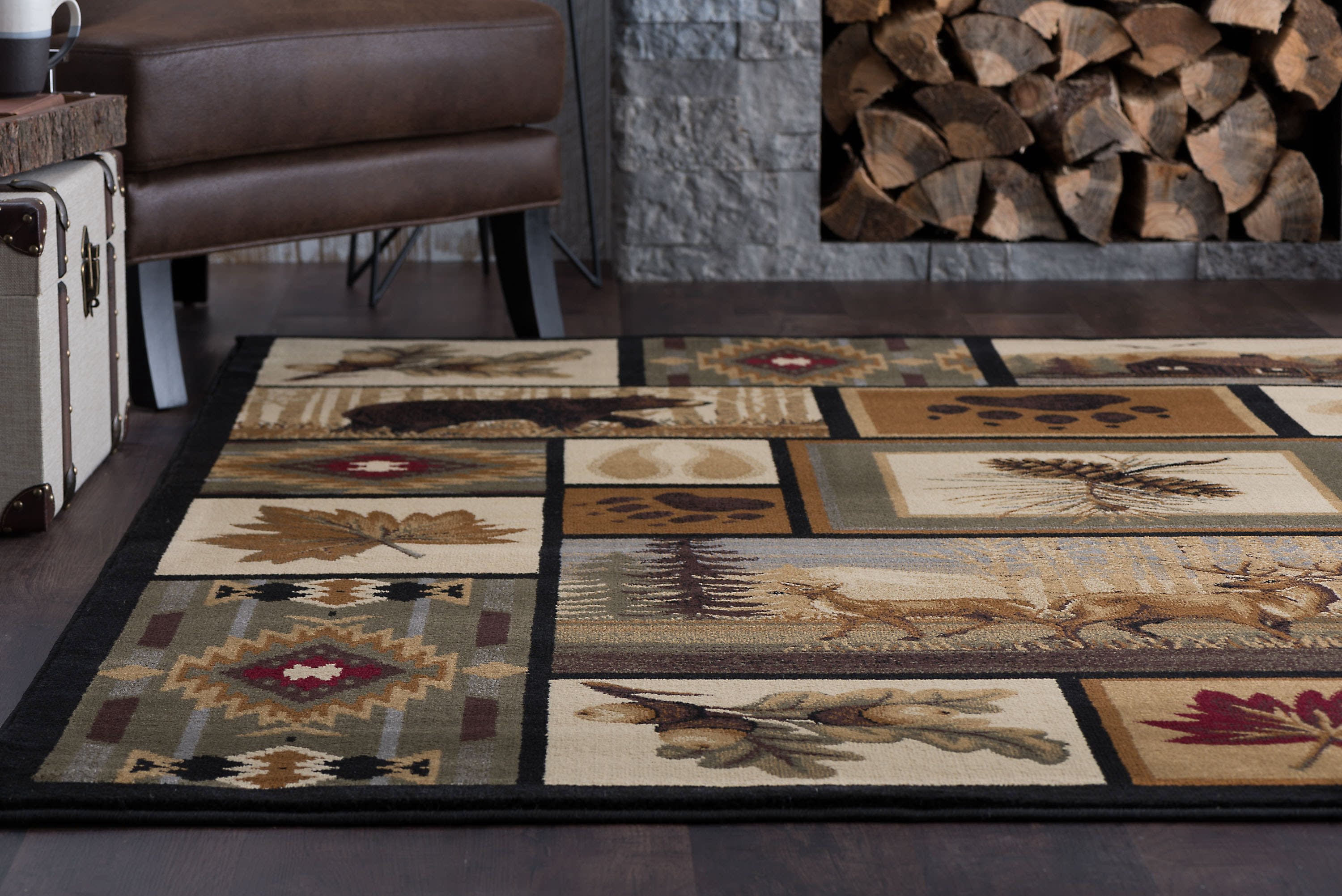 Nature Novelty 9' x 12' Multi-Color Polypropylene Indoor Area Rug
