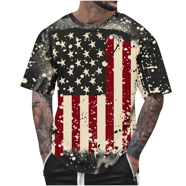 Camisetas de Cuello de la Tripulación de los Hombres de Poliéster Impreso en Seco Rápido, Cuello Redondo de Corte 3D para Gimnasio, Carrera, Ciclismo Y Desgaste Informal