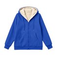 thumbnail image 4 of Lumtrix Women'S Sherpa Lined Full Zip Hoodie Warm Fleece Hooded Sweatshirt Casual Trendy Winter Thick Coat With Pocket Royal Blue XL, 4 of 9