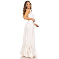 thumbnail image 4 of Sakkas Ivy Second Women's Maxi Boho Elastic Waist Embroidered A Line Long Skirt - White - One Size, 4 of 5
