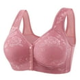 thumbnail image 2 of WCJM Pink Bras For Women Front Closure Bras Comfort Breathable Plus Size Daily Bras No Underwire Full Support, 2 of 9