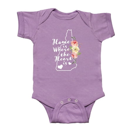 

Inktastic New Hampshire Home is Where the Heart is with Watercolor Gift Baby Boy or Baby Girl Bodysuit