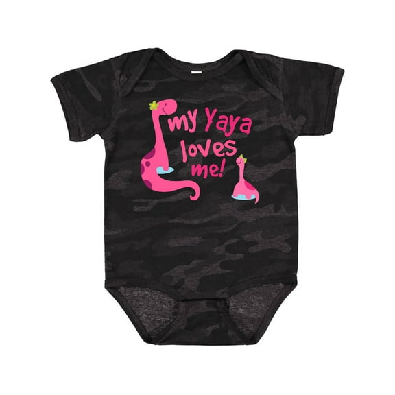 Inktastic My Yaya Loves Me Granddaughter Dinosaur Girls Baby Bodysuit