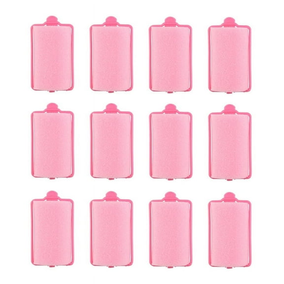 12Pcs dark pink Hair Styling Soft Foam Sponge Rollers Curlers Hairdressing Tool