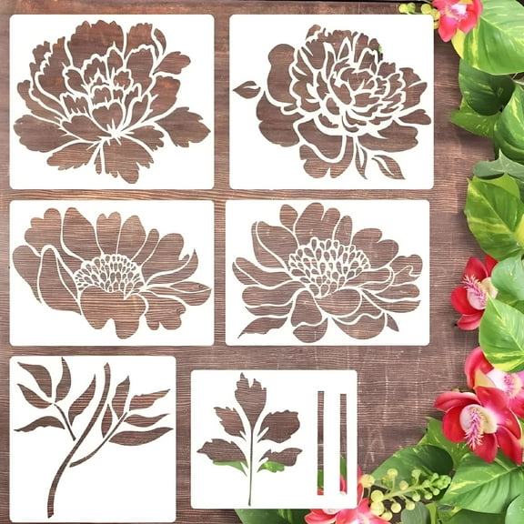 CCOCC Garden Fence Large Flower Stencils,Household Paint Wall Stencils,Artists' Drawing & Lettering Aid,Reusable Floral Stencils for Painting on Wood Walls Pattern,Giant Sunflower Wall Art Stencil